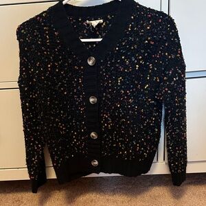 Hayden Multicolor Speckled Black Cardigan
